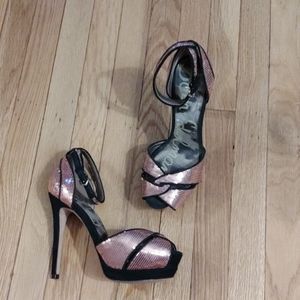 Sam Edelman pink/gold glitter size 6